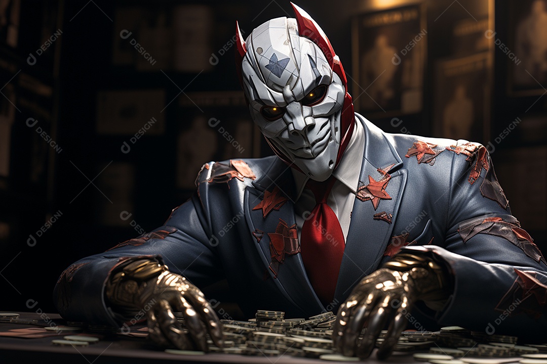 Visão frontal do rosto de Horor