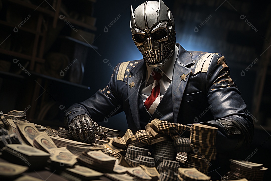 Visão frontal do rosto de Horor