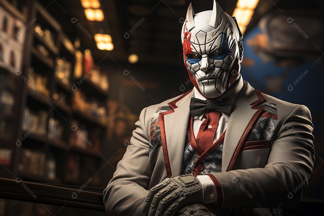 Visão frontal do rosto de Horor