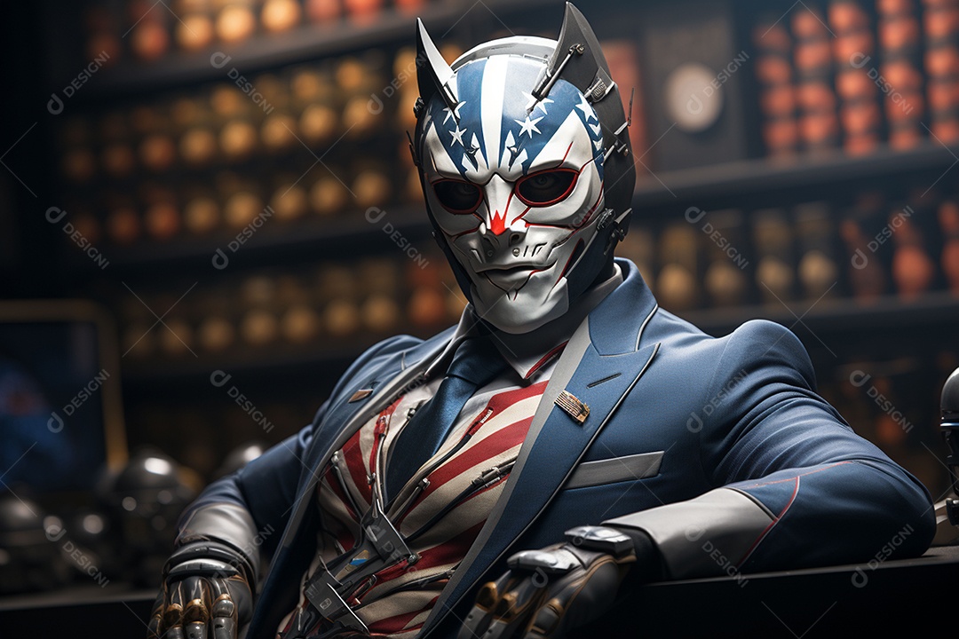 Visão frontal do rosto de Horor