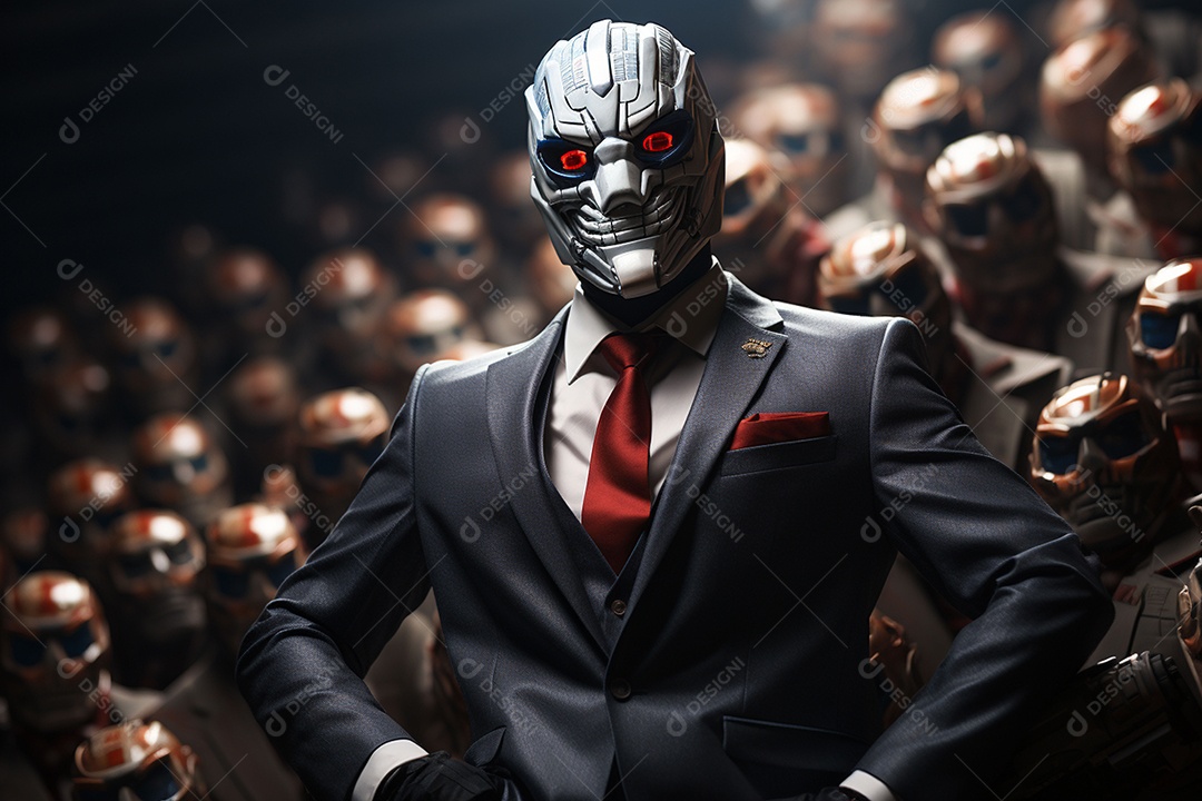 Visão frontal do rosto de Horor