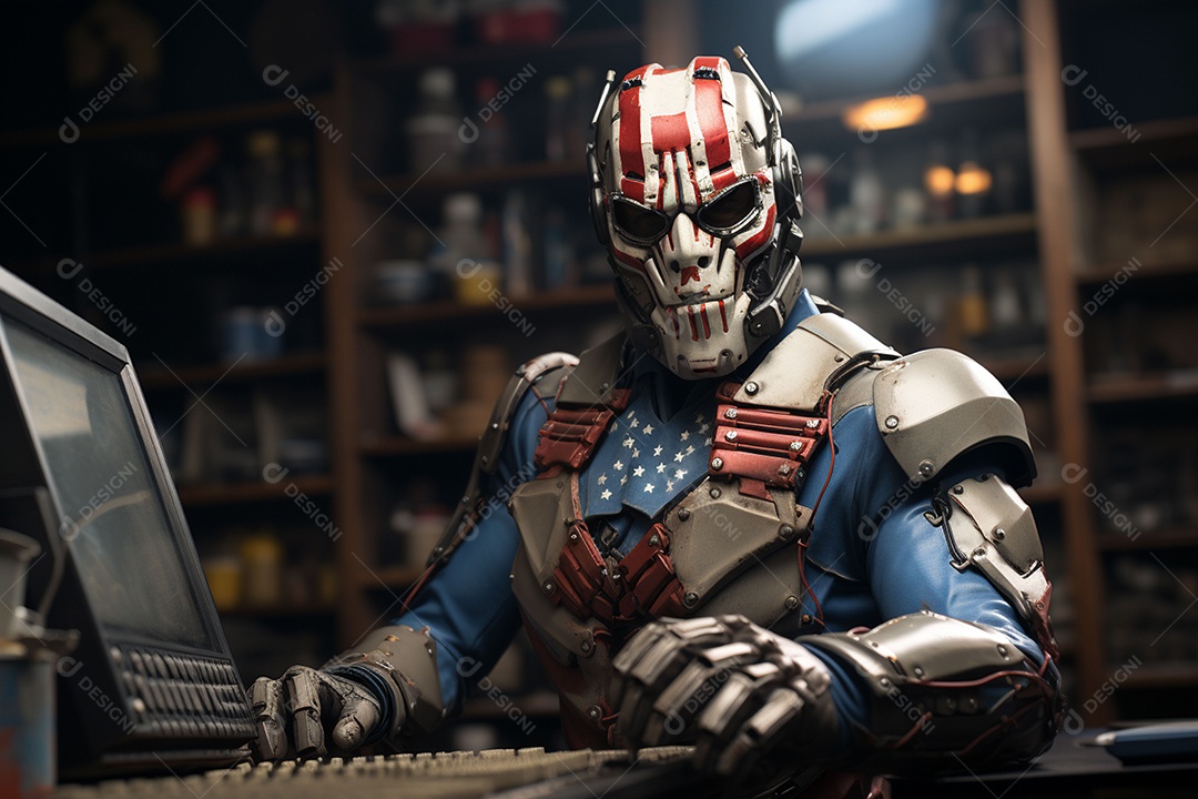 Visão frontal do rosto de Horor