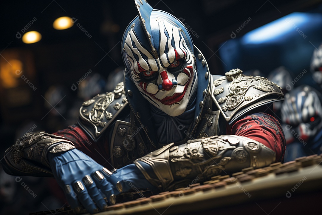 Visão frontal do rosto de Horor