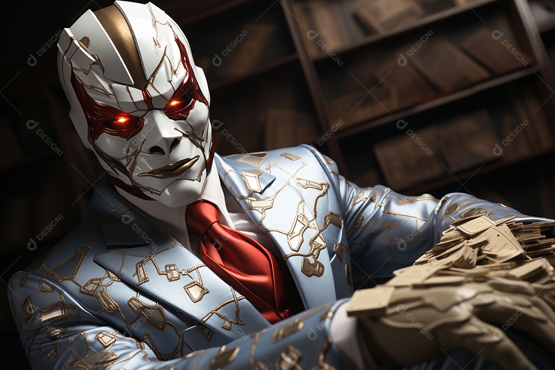 Visão frontal do rosto de Horor