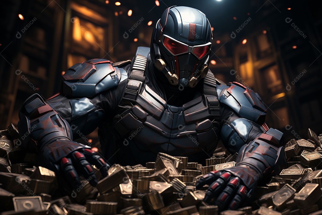 Visão frontal do rosto de Horor