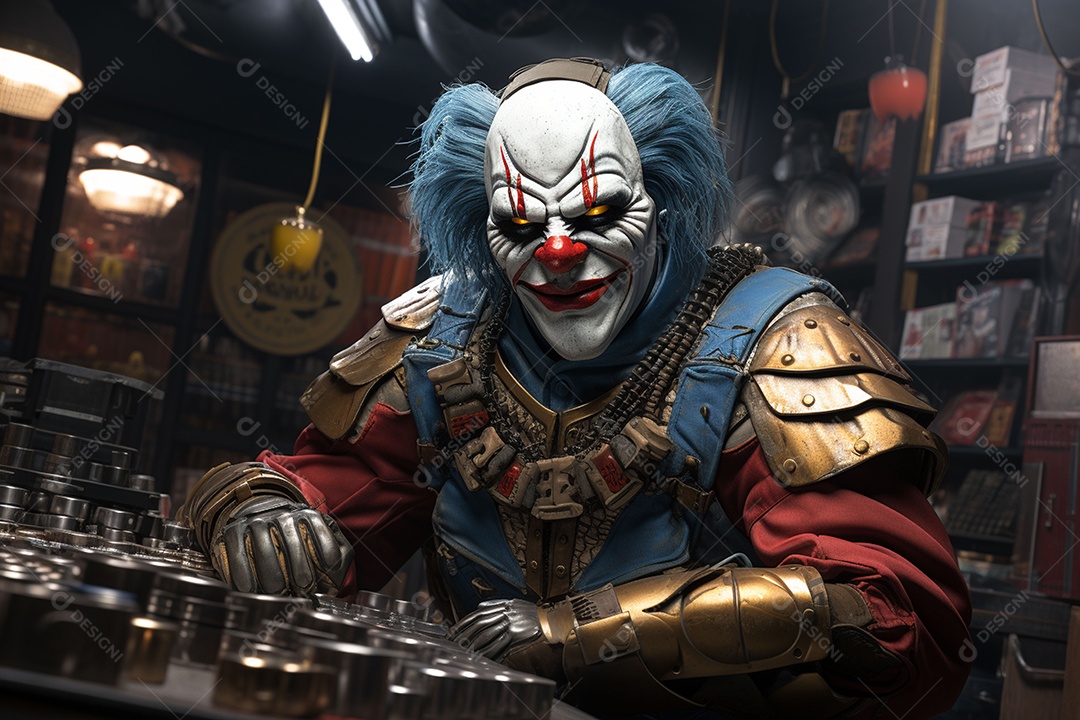 Visão frontal do rosto de Horor