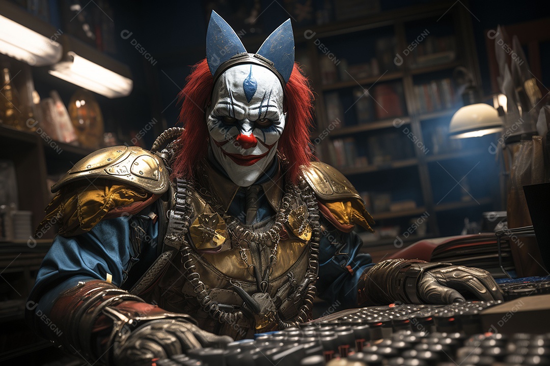 Visão frontal do rosto de Horor