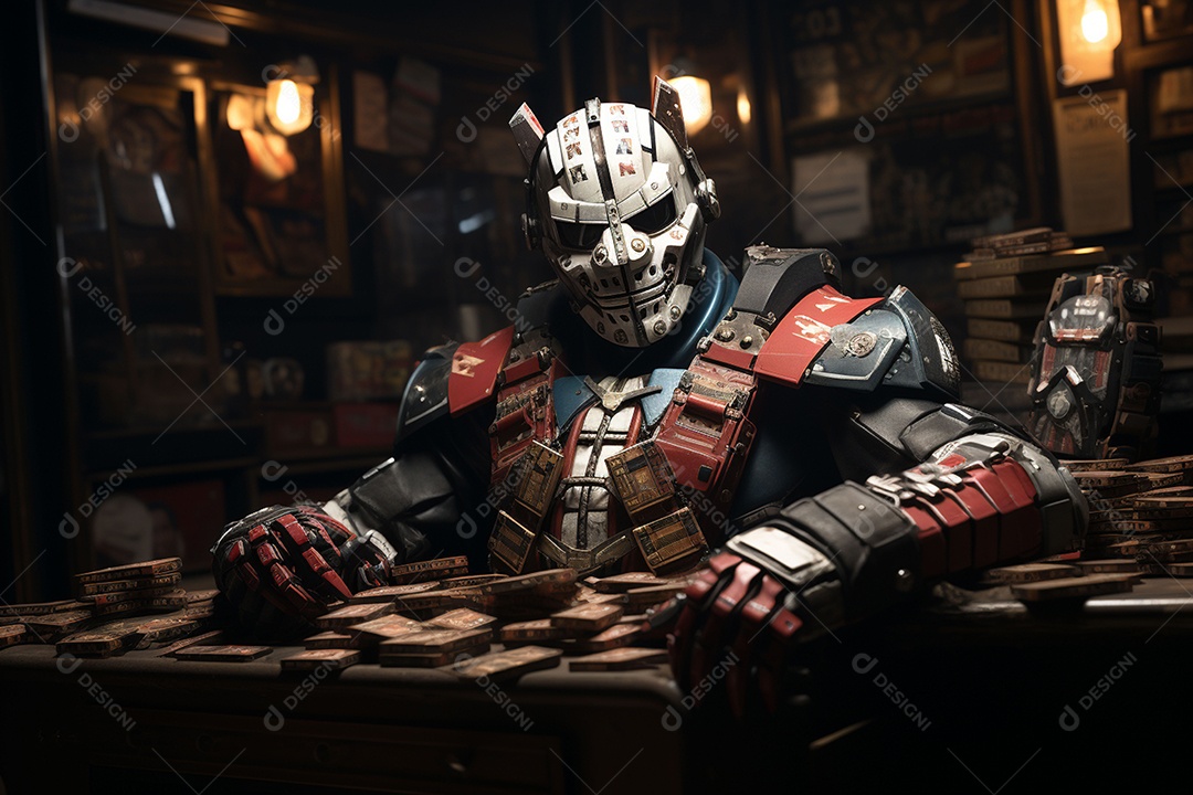 Visão frontal do rosto de Horor