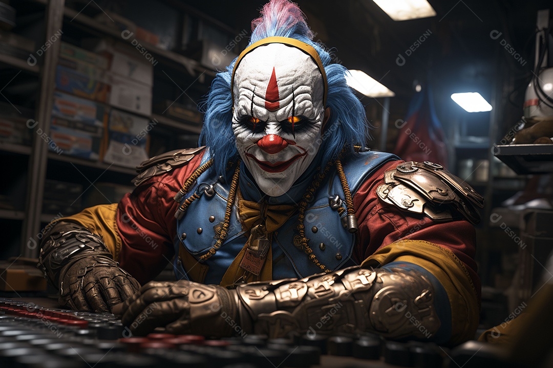 Visão frontal do rosto de Horor