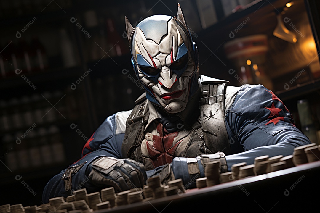 Visão frontal do rosto de Horor