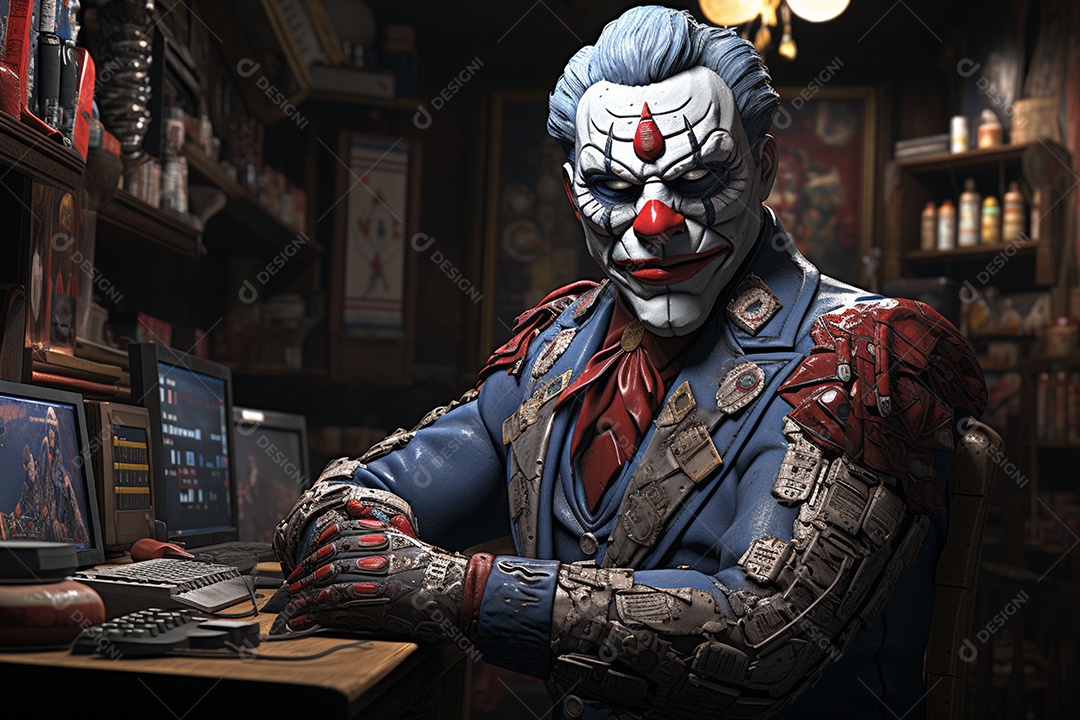 Visão frontal do rosto de Horor