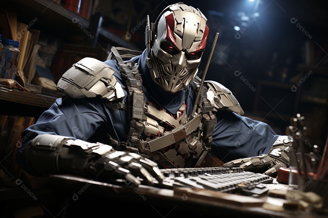 Visão frontal do rosto de Horor