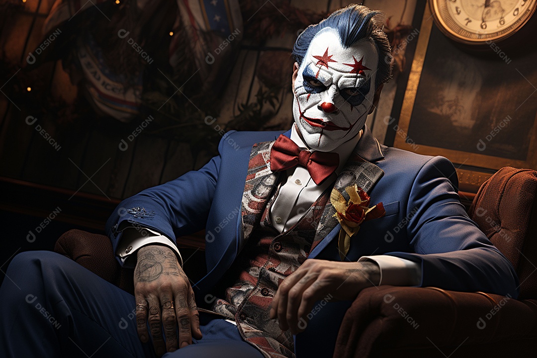 Visão frontal do rosto de Horor