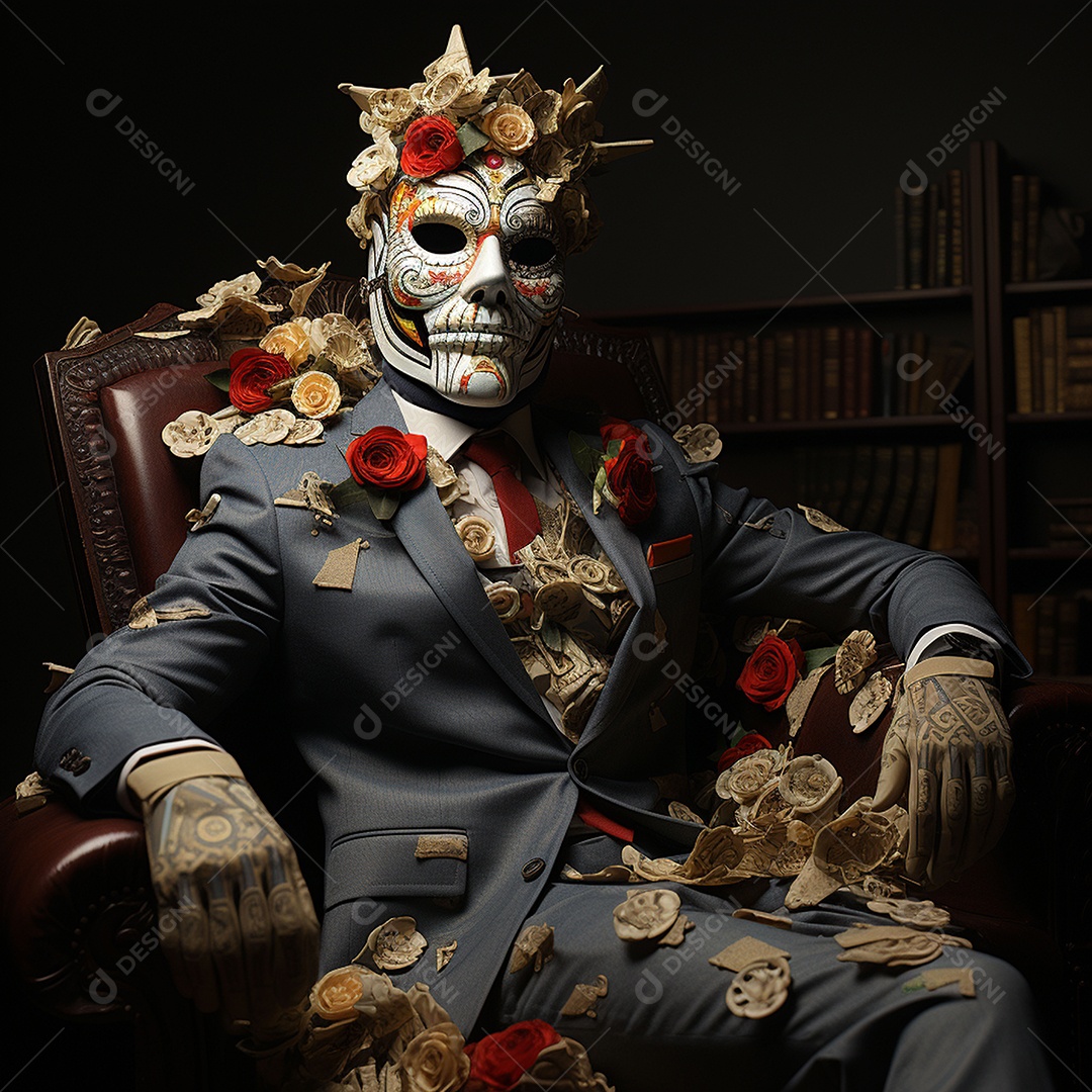 Visão frontal do rosto de Horor