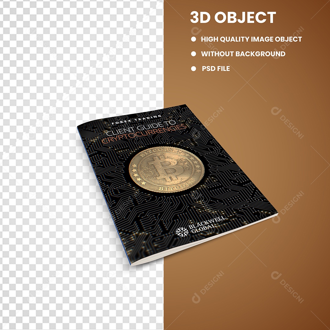 Elemento 3D Livro Criptomoedas Para Composição PSD