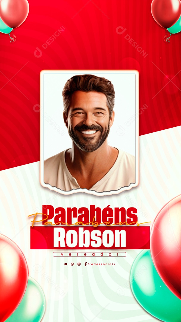 Social Media Story Parabéns Vereador PSD Editável