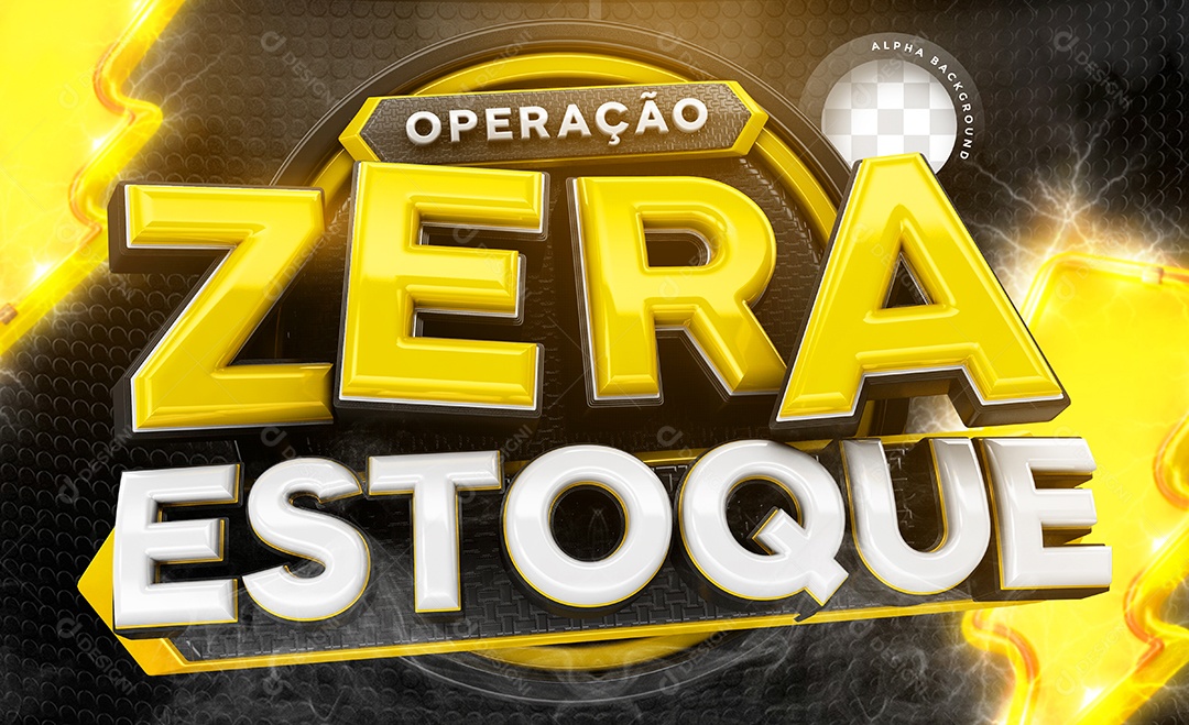Selo 3D Operação Zera Estoque Para Composição PSD