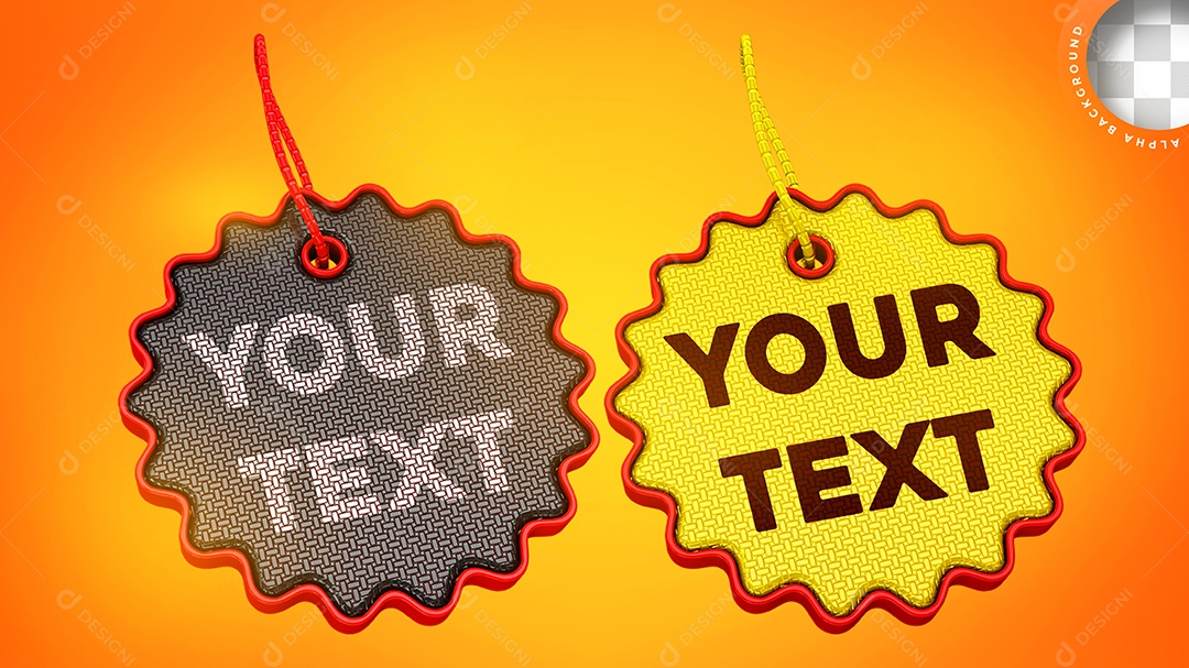 Elemento 3D Etiqueta Para Composição De Texto PSD