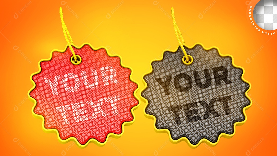 Elemento 3D Etiqueta Para Composição De Texto PSD