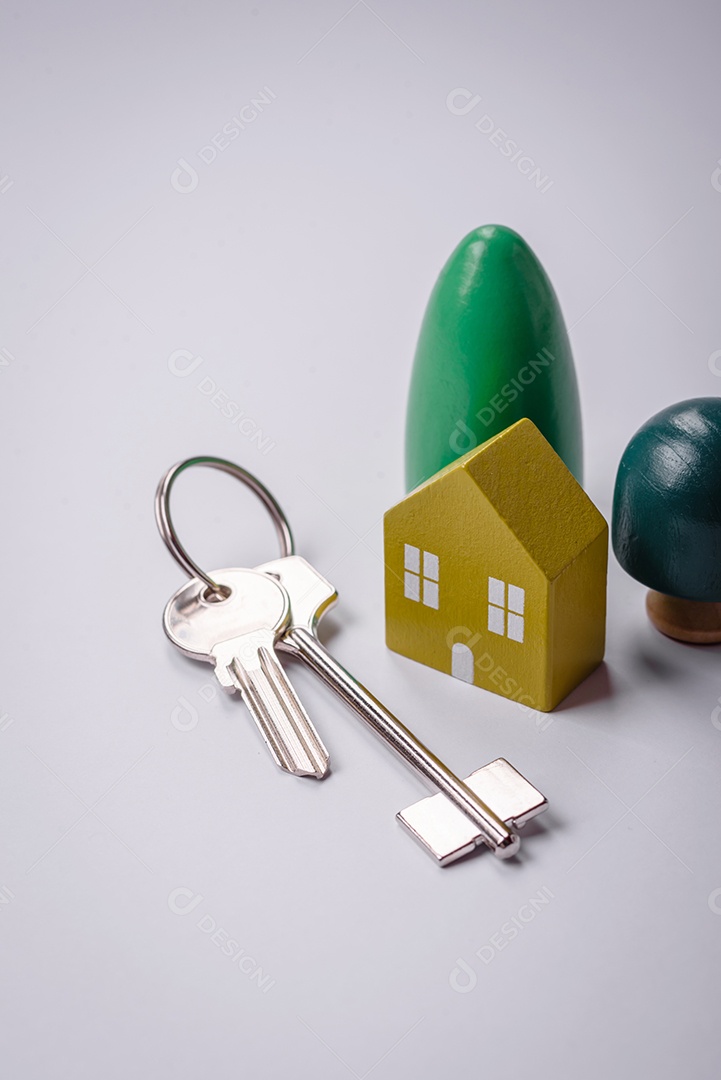 Uma casinha de madeira como ideia para investir na casa própria e atingir o objetivo de comprar um imóvel. Plano de fundo para sua ideia