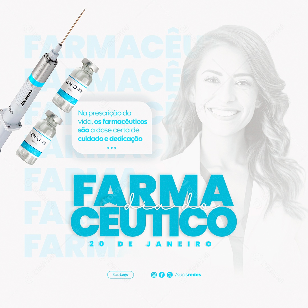 Farmacêuticos São a Dose Certa de Cuidado Dia do Farmacêutico Social Media PSD Editável
