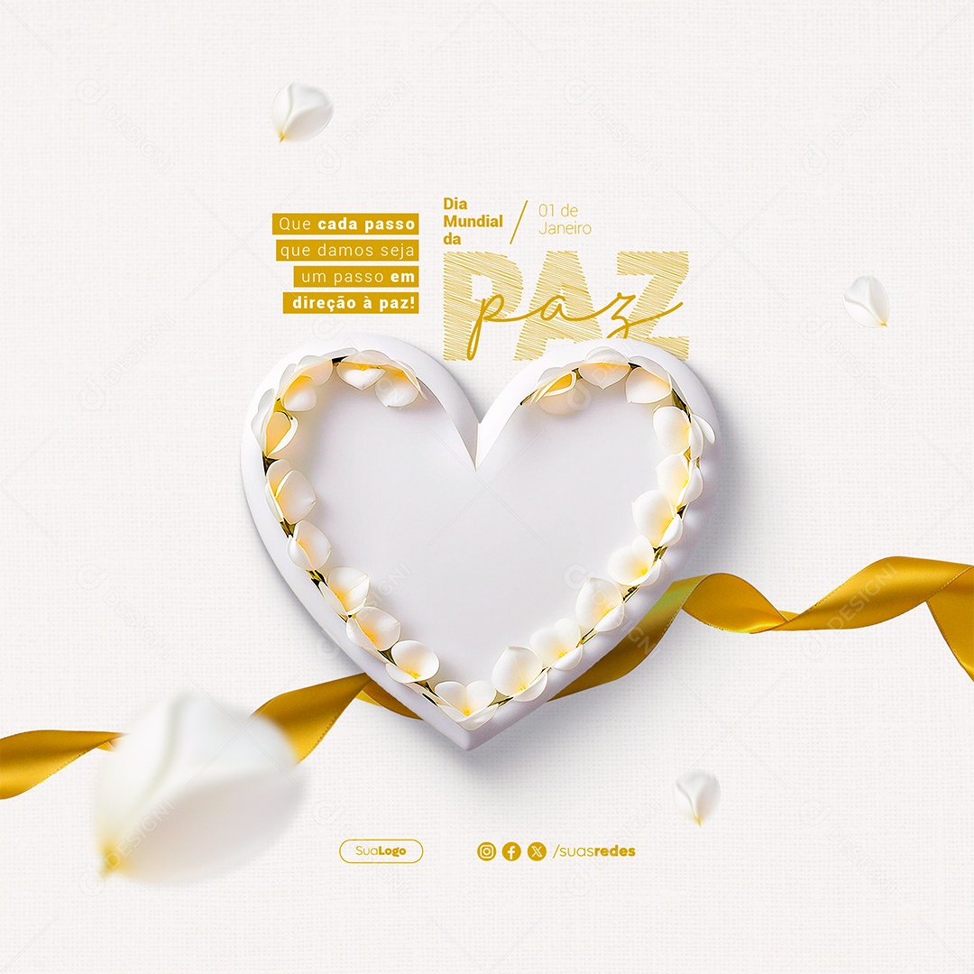 Passo Em Direção a Paz Dia Mundial da Paz Social Media PSD Editável
