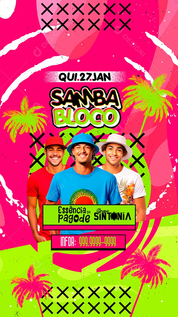 Story Flyer Carnival Samba Block Essence Of Pagode Group Sintonia Social Media Editable PSD