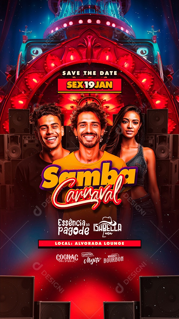 Story Flyer Samba Carnaval Essência Do Pagode Isabela Lima Social Media PSD Editável