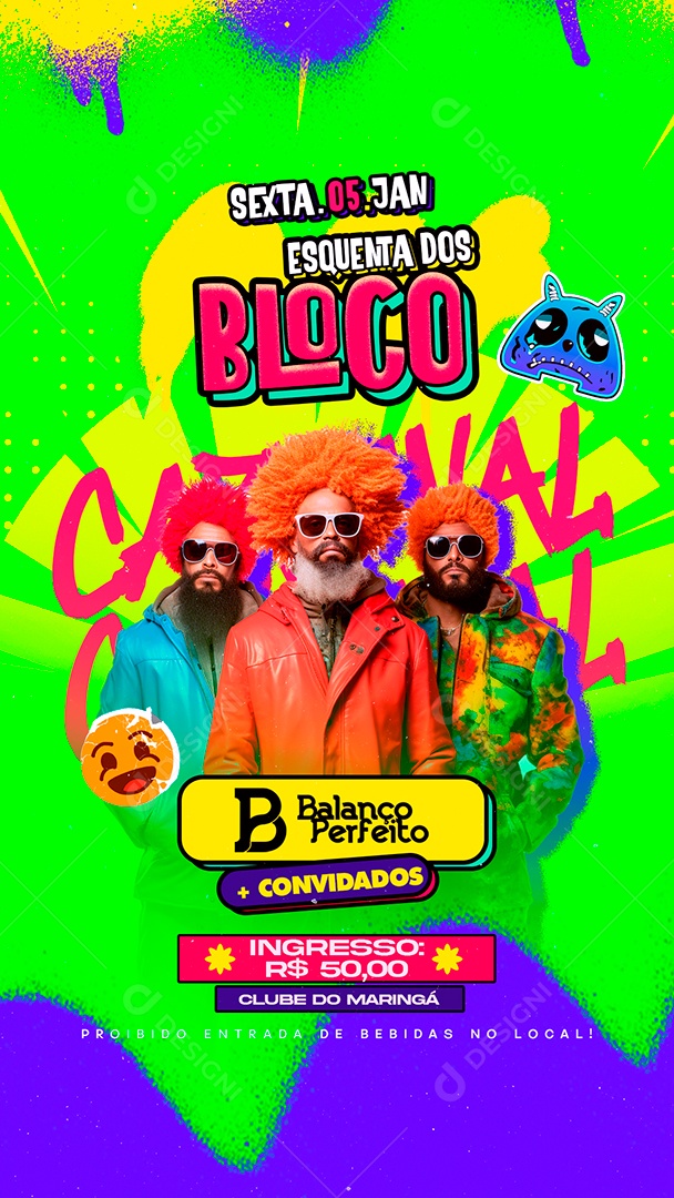 Story Flyer Carnaval Esquenta Dos Bloco Balanço Perfeito Social Media PSD Editável