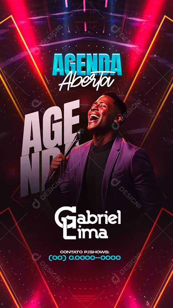 Story Flyer Agenda Aberta Gabriel Lima Social Media PSD Editável
