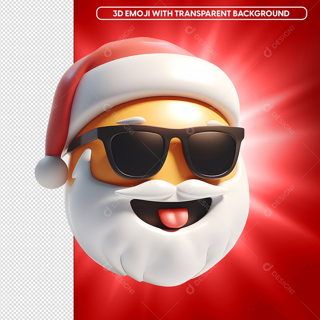 Emoji 3D Papai Noel Para Composição PSD