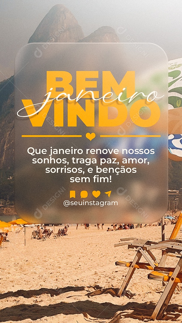 Bem Vindo Janeiro Paz Amor Sorrisos Story Social Media PSD Editável