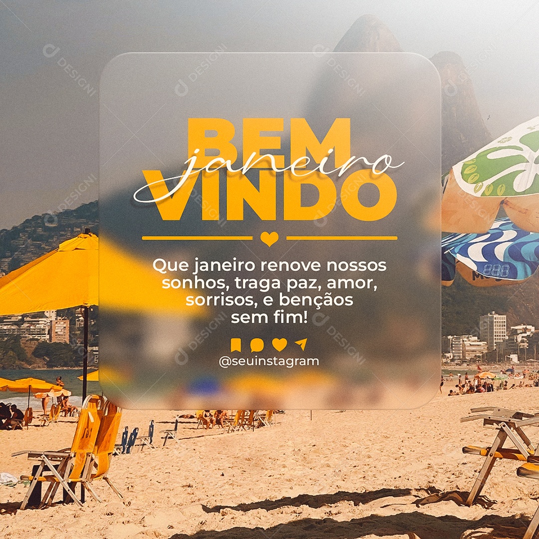 Bem Vindo Janeiro Paz Amor Sorrisos Story Social Media PSD Editável