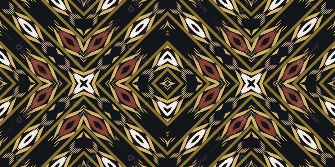 Tribal Tradicional Colorido Ilustração Vetor EPS