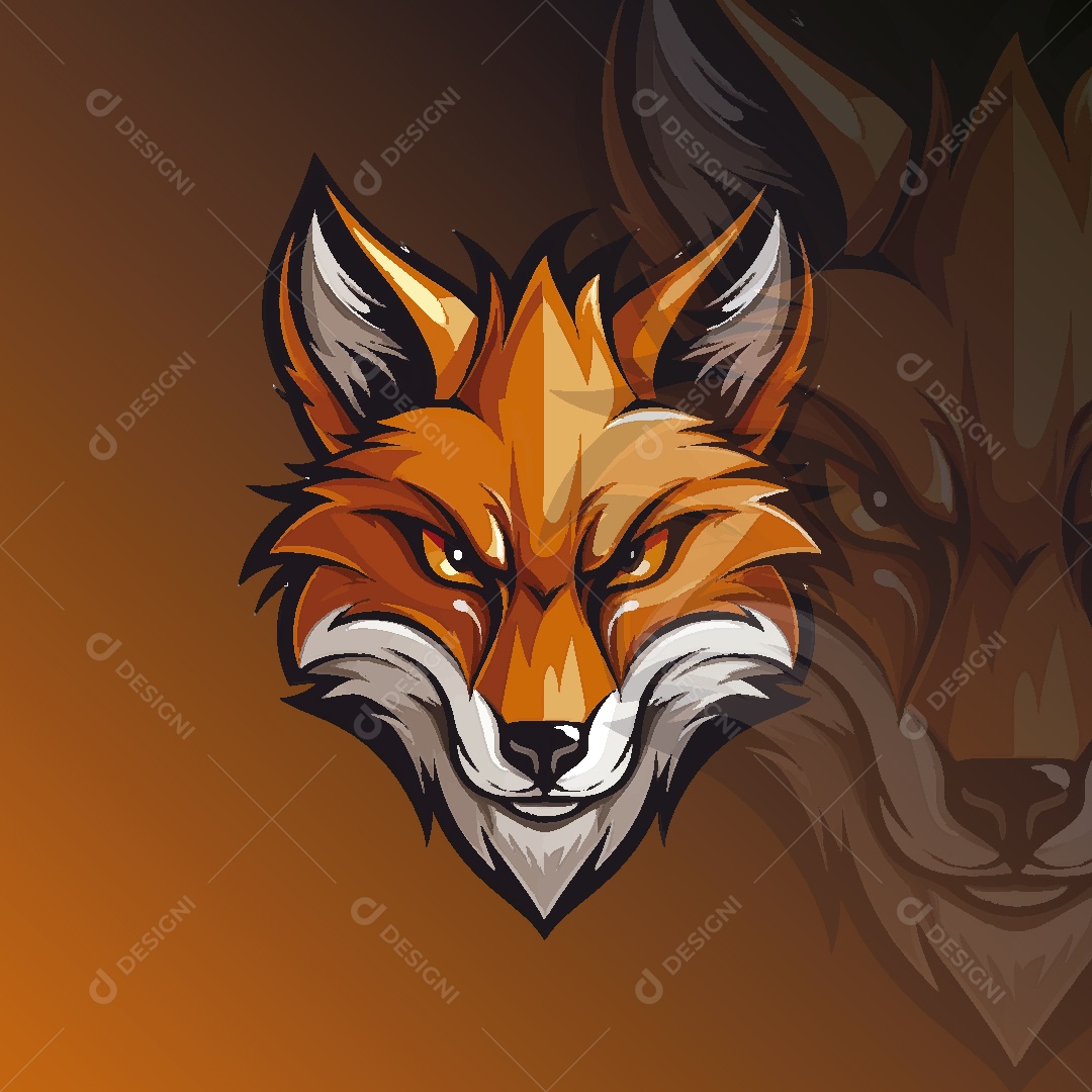 Raposa Mascote Ilustração Vetor EPS