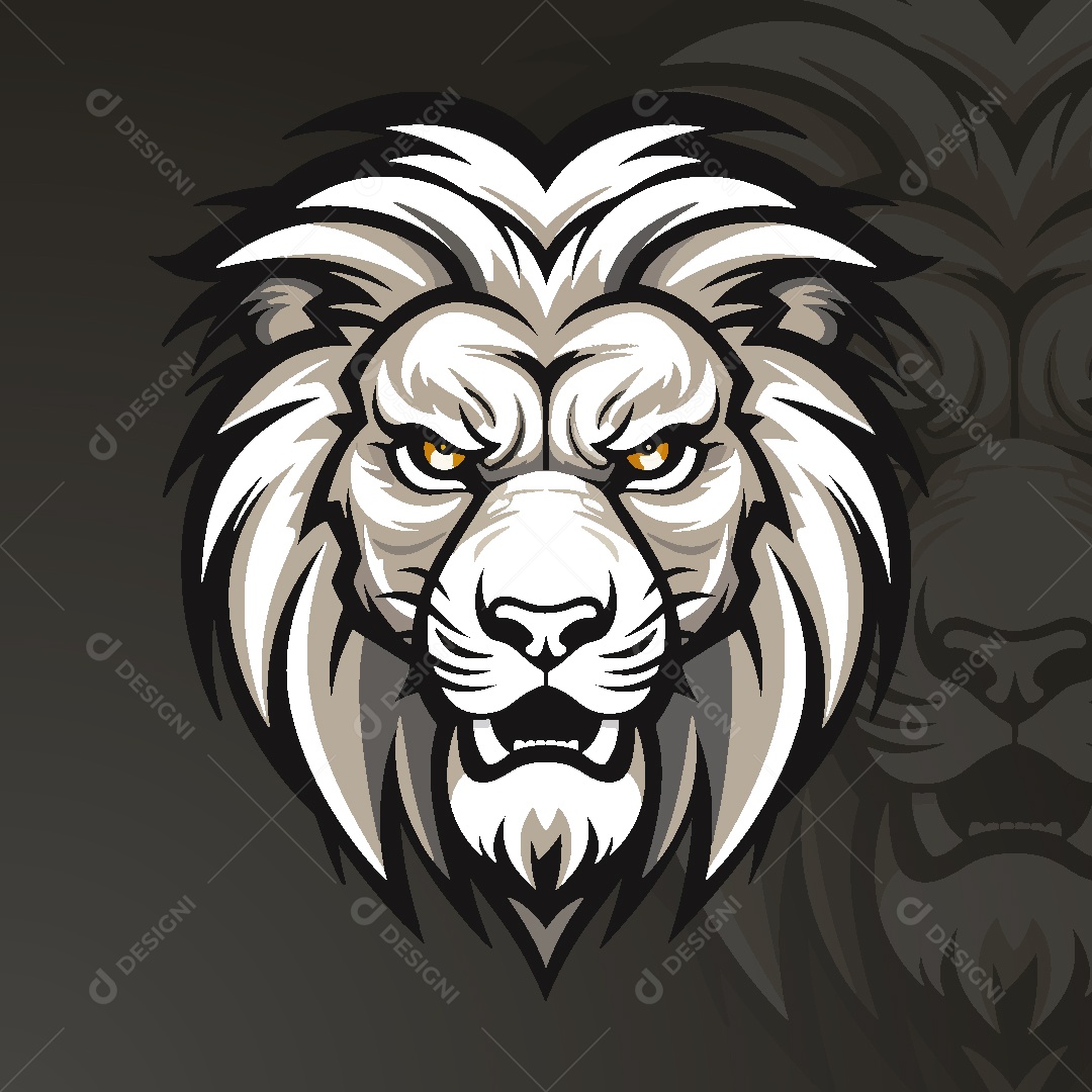 Leão Mascote Ilustração Vetor EPS