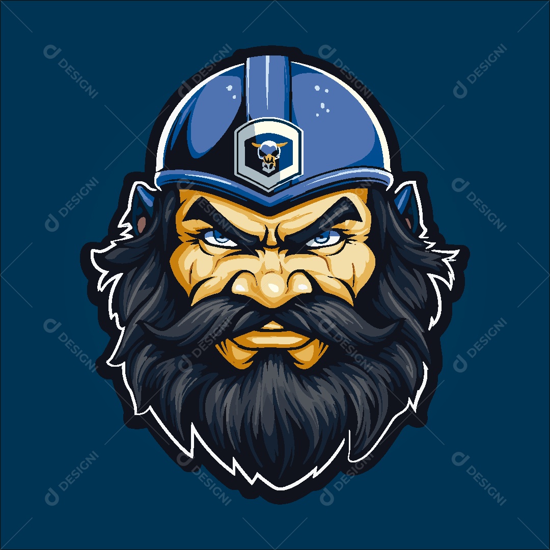 Homem de Barba Mascote Ilustração Vetor EPS