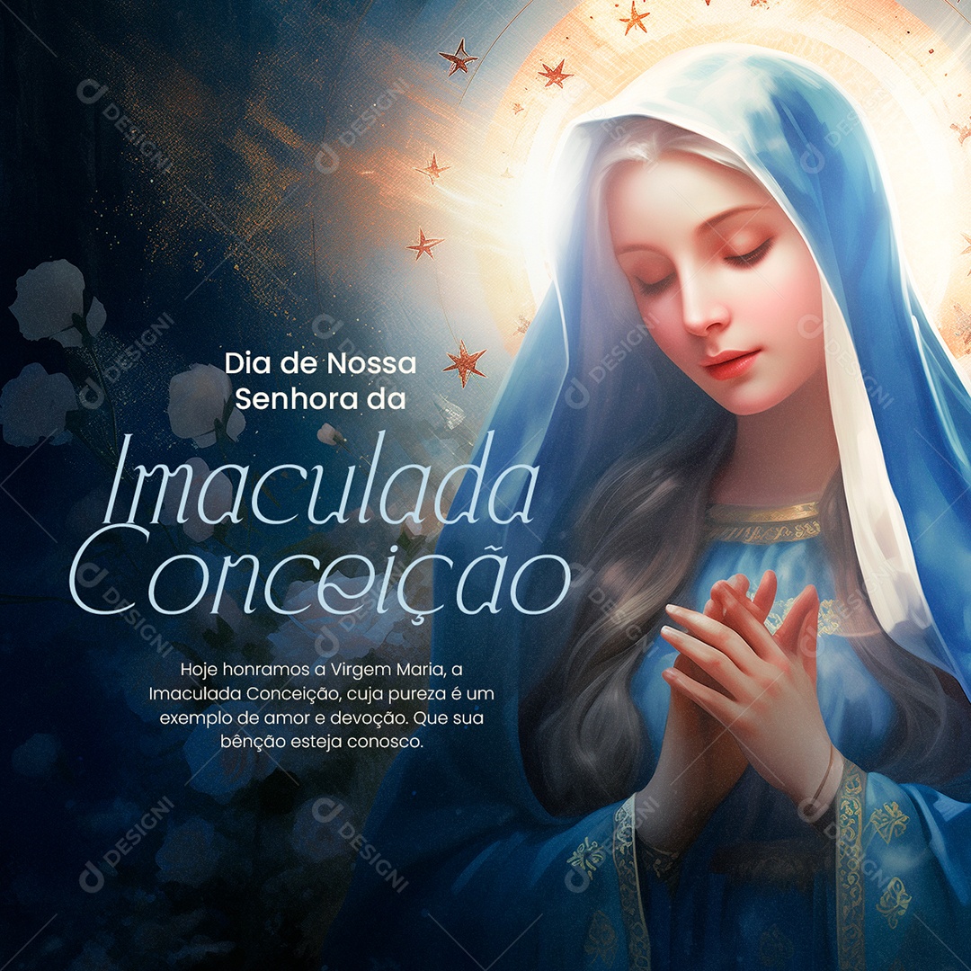 Dia de Nossa Senhora Da Imaculada Conceição 8 de Dezembro Social Media PSD Editável