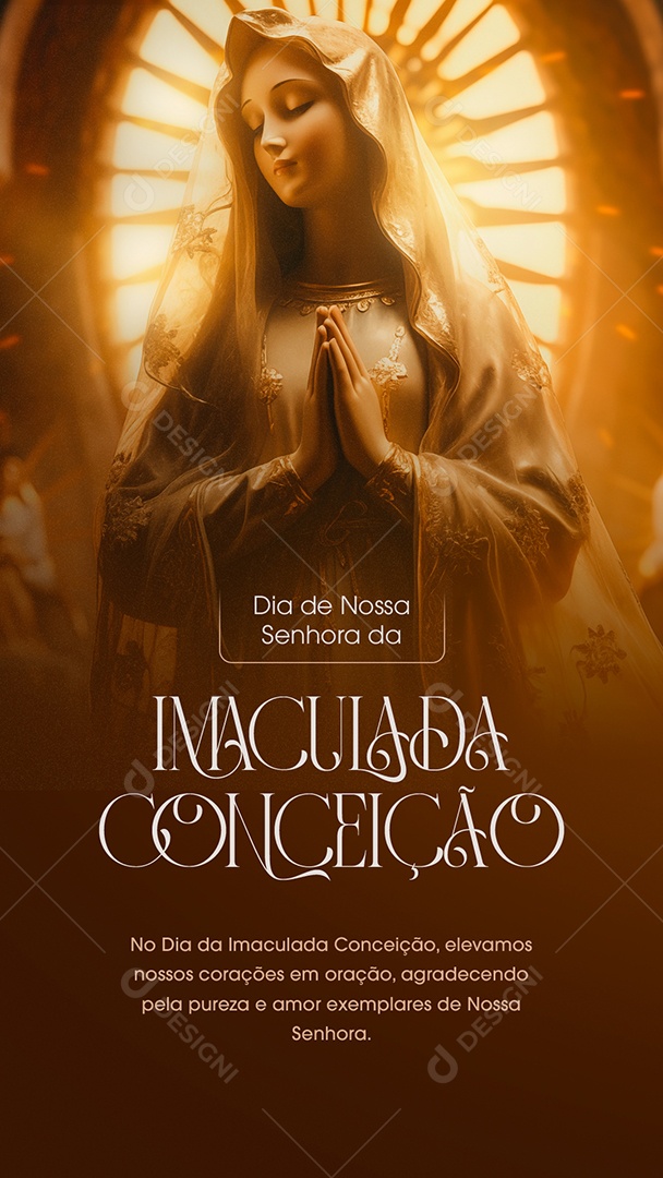 Story Social Media Dia de Nossa Senhora Da Imaculada Conceição 8 de Dezembro PSD Editável