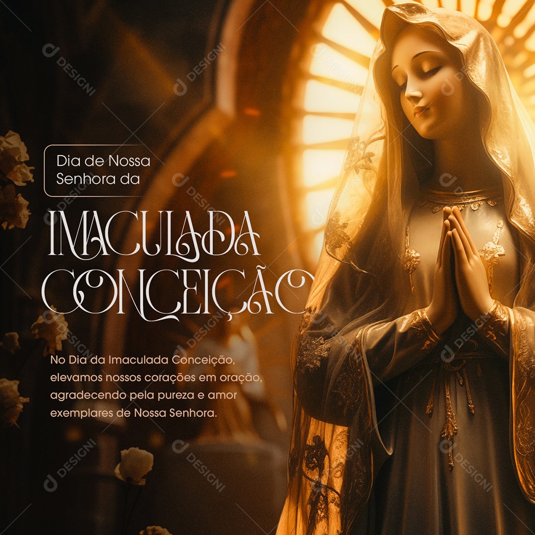 Social Media Dia de Nossa Senhora Da Imaculada Conceição 8 de Dezembro PSD Editável