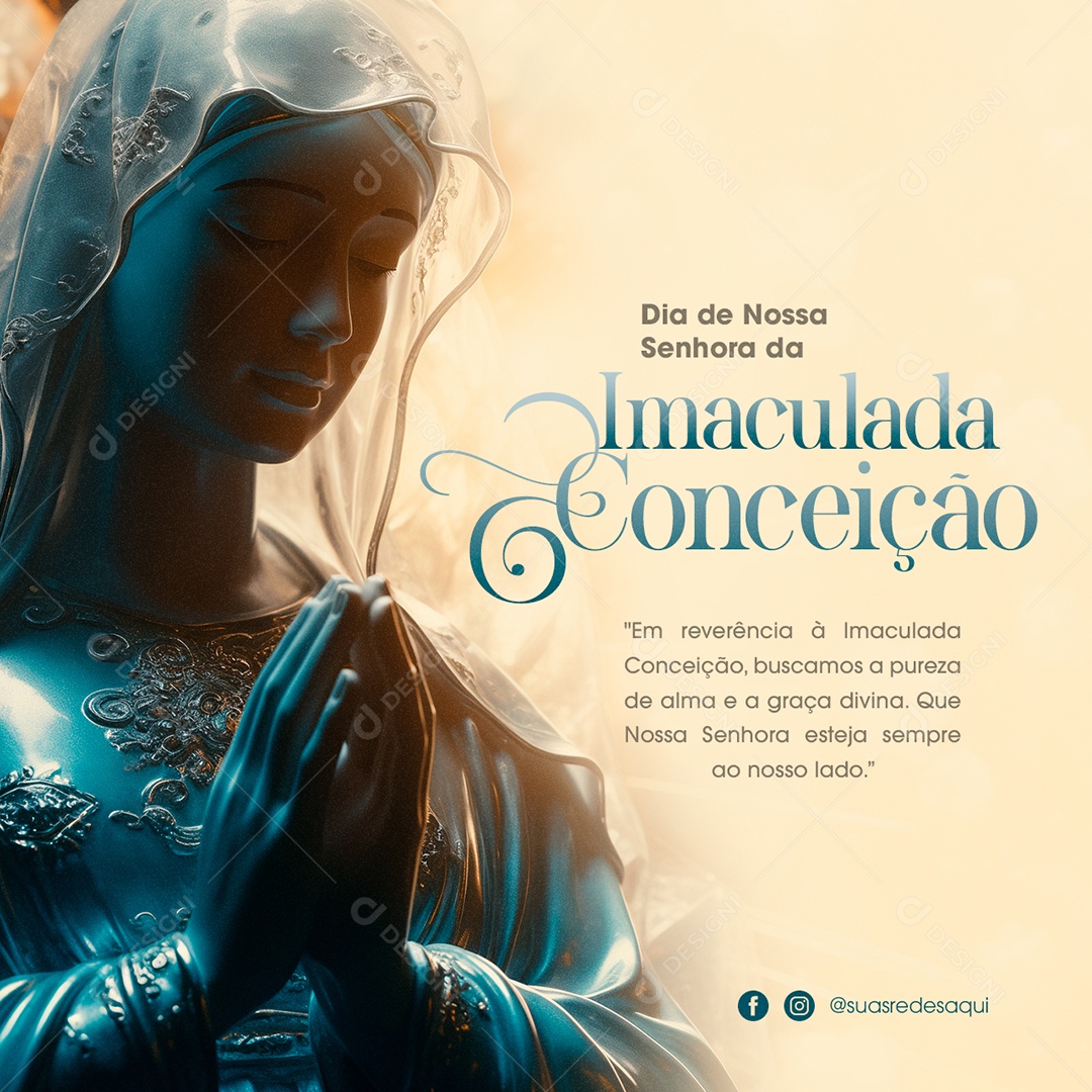 Dia de Nossa Senhora Da Imaculada Conceição 8 de Dezembro Social Media PSD Editável