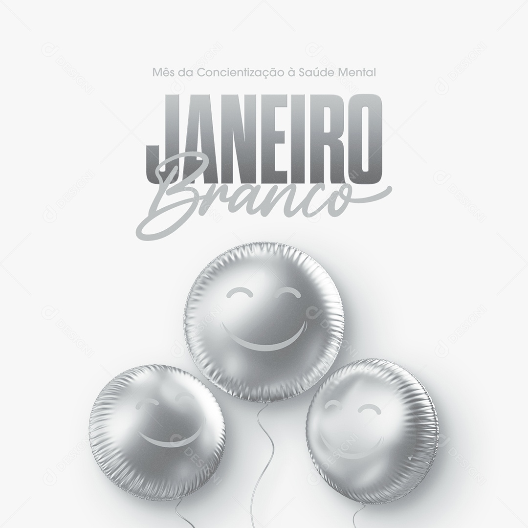 Janeiro Branco Mês de Conscientização Sobre a Saúde Mental Social Media PSD Editável