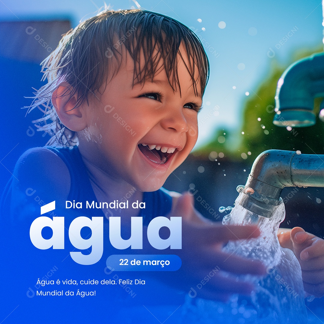 Dia Mundial da Água 22 de Março Social Media PSD Editável