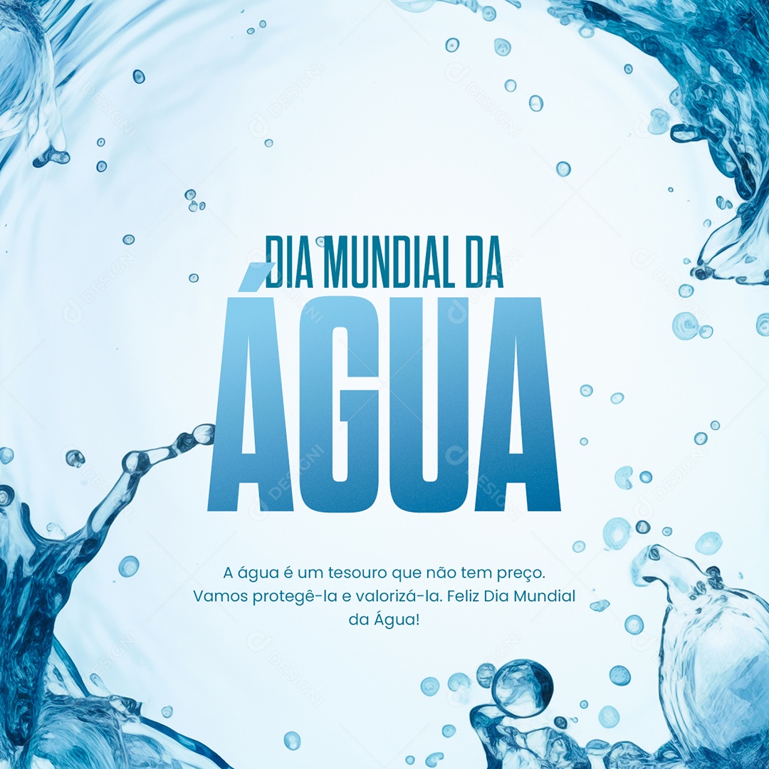 Social Media Dia Mundial da Água 22 de Março PSD Editável