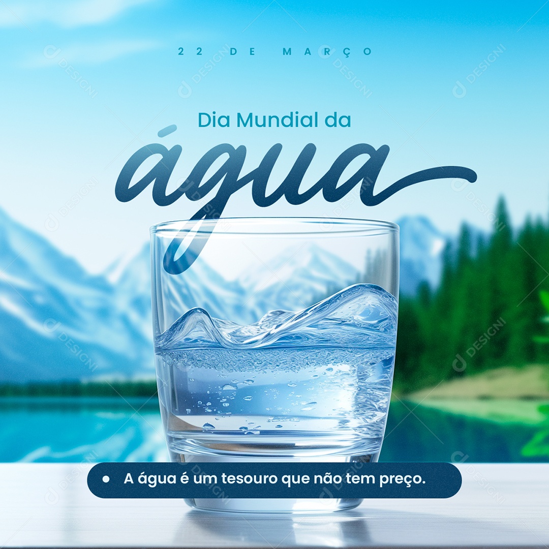 Dia Mundial da Água 22 de Março Social Media PSD Editável