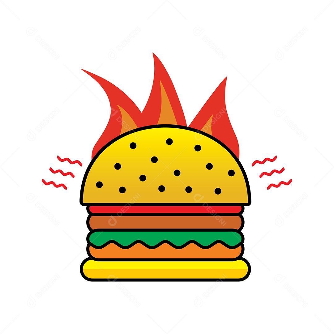 Modelo de Logo de Hamburguer Ilustração Vetor EPS