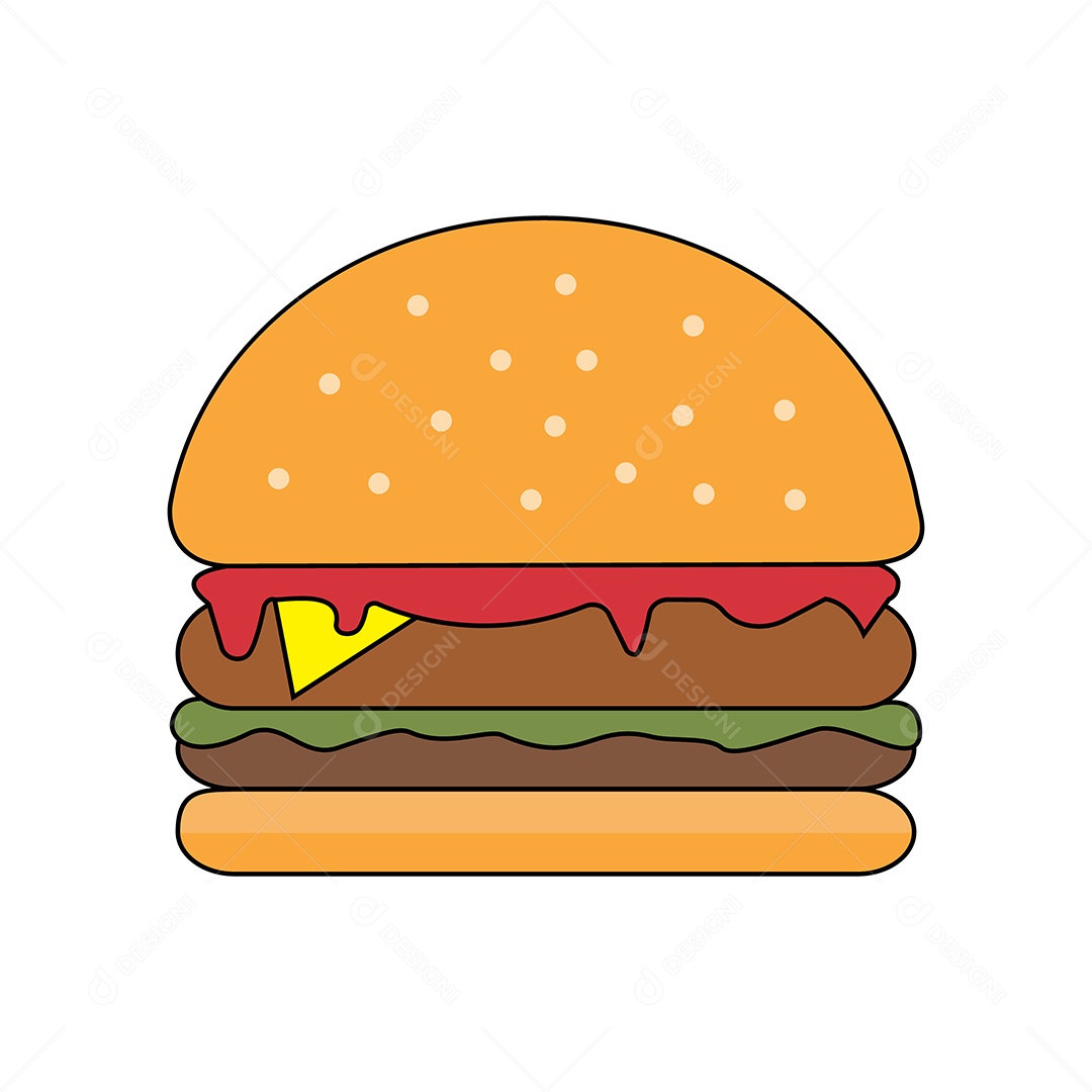 Hamburguer Ilustração Vetor EPS