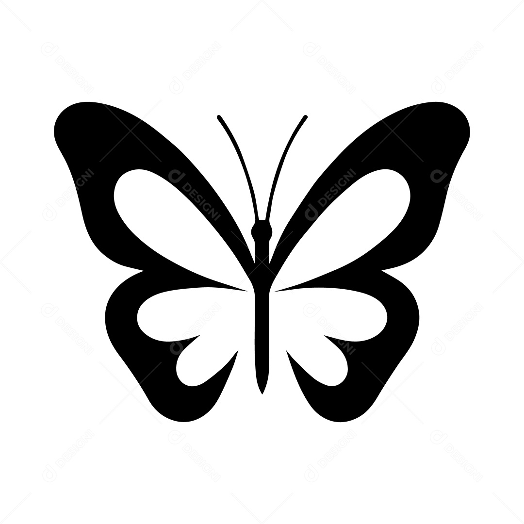 Silhueta de Borboleta Ilustração Vetor EPS