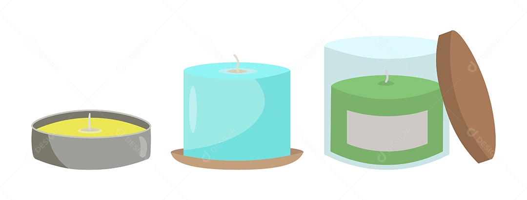 Conjunto de Velas Coloridas Ilustração Vetor EPS