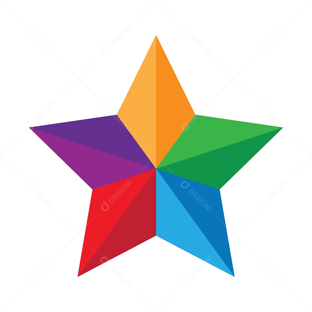 Estrela de Coloridos Ilustração Vetor EPS